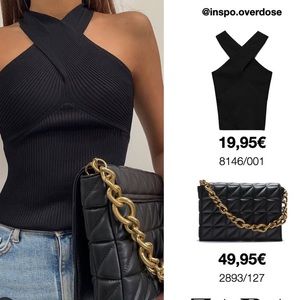 Black cross over Zara Top
